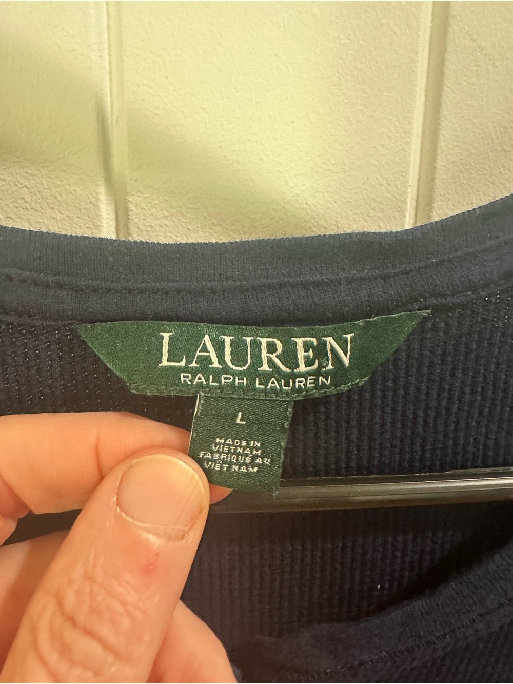 Ralph Lauren Navy Short-Sleeve Midi knit waffle Dress with Button Front fall - Picture 4 of 6